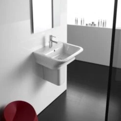 Roca The Gap Ceramic Semi Pedestal (450 & 350 Basins) -Build4less Shop 0138365 2 1