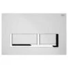White Flush Plate With Polished Chrome Surrounding Push Plates - All Styles