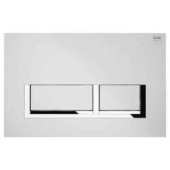 White Flush Plate With Polished Chrome Surrounding Push Plates - All Styles