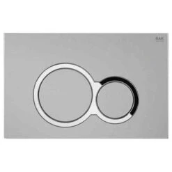 Matt Chrome Flush Plate With Polished Chrome Surrounding Round Push Plates