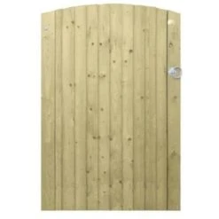 Convex Featherboard Gate (Left Hand Hanging) Complete With Fittings - 1.45m X 1m