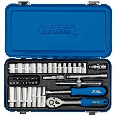 Draper Metric Socket Set In Metal Case - 1/4" Square Drive - (45 Pieces) 1 Draper Metric Socket Set In Metal Case - 1/4" Square Drive - (45 Pieces)