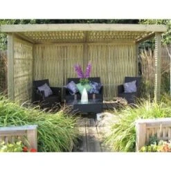 Retreat Garden Shelter With Woven Panel Roof Covering