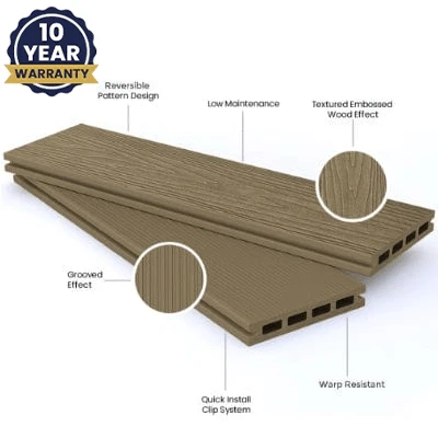 DDecks DuroD3 Composite Reversible Decking Board (Hollow) 145mm X 21mm X 3.6m - All Colours 5 DDecks DuroD3 Composite Reversible Decking Board (Hollow) 145mm X 21mm X 3.6m - All Colours - Image 5