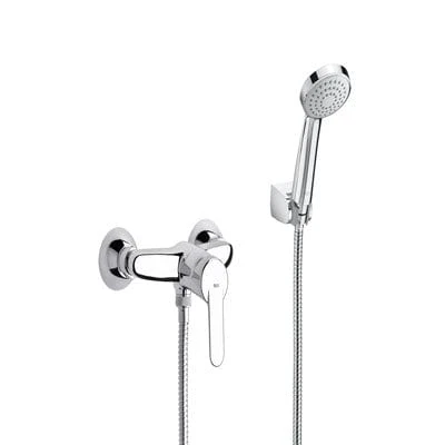 Roca Victoria V2 Chrome Wall Mounted Shower Mixer Set