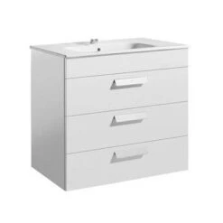 Roca Debba Unik 3 Drawer Wall Hung 800mm Bathroom Vanity Unit - White