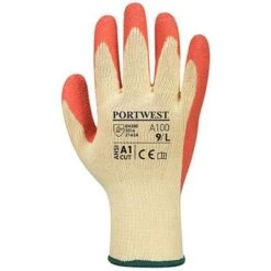 Portwest Grip Glove Latex (Pack Of 12) - All Sizes -Build4less Shop A100ORR R