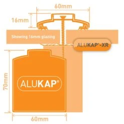 Alukap-XR 60mm Aluminium Bar With 45mm Rafter Gasket And End Cap - Full Range -Build4less Shop AKX328B 01T