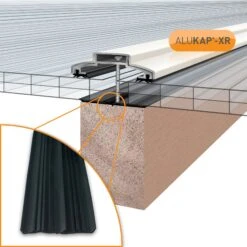 Alukap-XR 60mm Aluminium Bar With 45mm Rafter Gasket And End Cap - Full Range -Build4less Shop AKX328W 01I