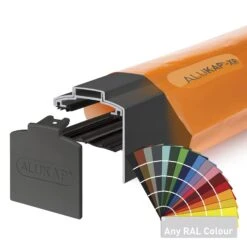 Alukap-XR 60mm Aluminium Gable Bar With 45mm Rafter Gasket And End Cap - All Lengths -Build4less Shop AKX460P 01C