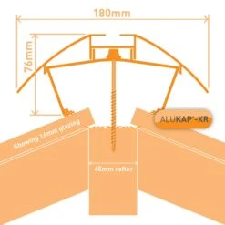 Alukap-XR 45mm Ridge Bar With Rafter Gasket - Full Range -Build4less Shop AKX712B 01T
