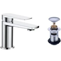 Aqua Pezzo Series Chrome Basin Mixer (inc Waste)