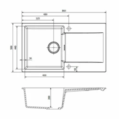 Amsterdam 10 1 Bowl Granite Composite Kitchen Sink - All Colours -Build4less Shop Amsterdam10