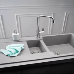 Amsterdam 15 1.5 Bowl Granite Composite Kitchen Sink - All Colours -Build4less Shop Amsterdam151.5BowlGraniteCompositeKitchenSink AllColours1