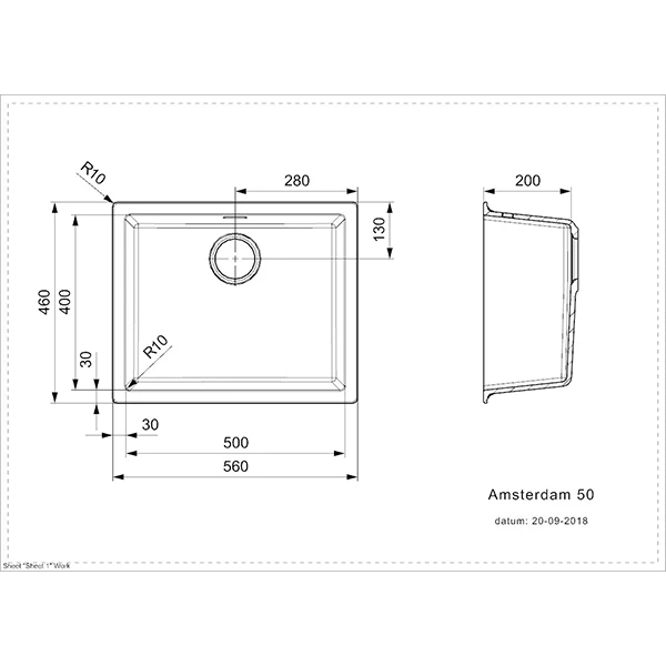 Amsterdam 50 1 Bowl Granite Composite Kitchen Sink - All Colours 5 Amsterdam 50 1 Bowl Granite Composite Kitchen Sink - All Colours - Image 5