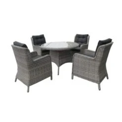 Astor Dark 4 Person Round Dining Set