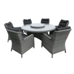 Astor Dark 6 Person Round Dining Set