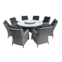 Astor Dark 8 Person Round Dining Set