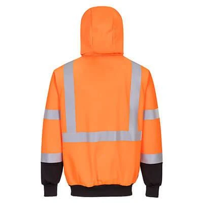 Portwest Hi-Vis Two-Tone Zipped Hoodie - All Sizes 2 Portwest Hi-Vis Two-Tone Zipped Hoodie - All Sizes - Image 2
