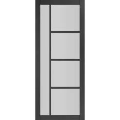 Brixton Black Prefinished Glazed Internal Door - All Sizes