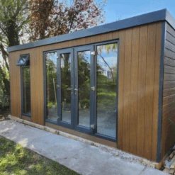 C-Clad Capped Composite Woodgrain Effect Cladding Board 21mm X 150mm X 3.6m - All Colours -Build4less Shop CCladTeakShed