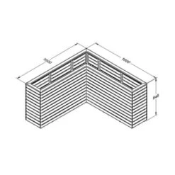 Forest Linear Corner Planter - All Sizes -Build4less Shop CORNLINPL160 3 Line Drawing 1024x1024 1