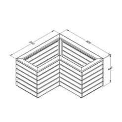 Forest Linear Corner Planter - All Sizes -Build4less Shop CORNLINPL80 4 Line Drawing 1024x1024 1