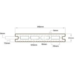 DDecks DuroDual Composite Reversible Decking Board (Hollow) 145mm X 21mm X 3.6m - All Colours -Build4less Shop DuroDual Spec1 1