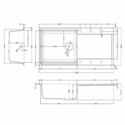 Easy 480 Granite Composite 1 Bowl Kitchen Sink - All Colours -Build4less Shop EASY480