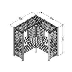 Firenze Corner Arbour -Build4less Shop FIRENZECA 10 Line Drawing 1024x1024 1