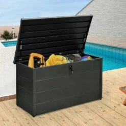 Falcon Heavy Duty Garden Storage Box - Dark Grey - All Sizes
