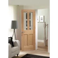 Malton Shaker Internal Oak Door With Clear Glass - All Sizes -Build4less Shop GOMAL Lifestyle 1 600x840 1