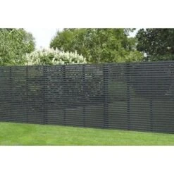 Forest 6ft X 6ft Contemporary Slatted Fence Panel - Anthracite Grey
