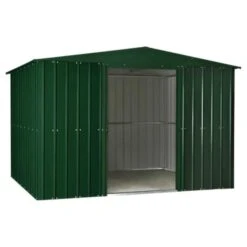 Globel Apex Metal Garden Shed - Green - All Sizes -Build4less Shop Globel 10x12ft Apex Metal Garden Shed Green Globel 1692794961158