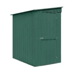 Globel Lean-To Metal Garden Shed - Green - All Sizes