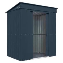 Globel Pent Metal Garden Shed -Build4less Shop Globel 6x3ft Pent Metal Garden Shed Anthracite Grey Globel 1692795097892