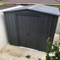 Globel Apex Metal Garden Shed - Anthracite Grey - All Sizes -Build4less Shop Globel 8x3ft Apex Metal Garden Shed Anthracite Grey Globel 1692795205701