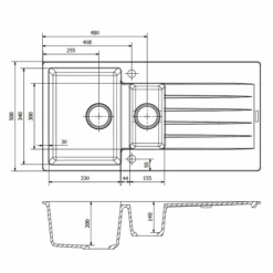 Harlem 1.5 Bowl Granite Composite Kitchen Sink - All Colours 13 Harlem 1.5 Bowl Granite Composite Kitchen Sink - All Colours -Build4less Shop Harlem15