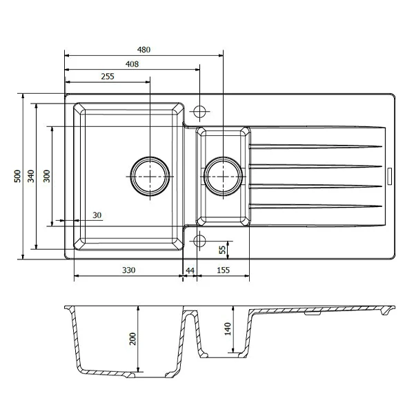 Harlem 1.5 Bowl Granite Composite Kitchen Sink - All Colours 7 Harlem 1.5 Bowl Granite Composite Kitchen Sink - All Colours - Image 7