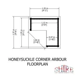 Honeysuckle Corner Arbour - 4ft X 4ft (Pressure Treated) -Build4less Shop HoneysuckleCornerArbourFLOORPLAN 700x 19103b4a 2af6 4345 9d2a f6469a416f63