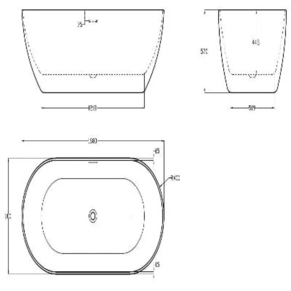 Aqua Summit Graphite Black Luxury Freestanding Double Ended Bath - 1680mm X 800mm 4 Aqua Summit Graphite Black Luxury Freestanding Double Ended Bath - 1680mm X 800mm - Image 4