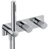 Horizontal Dual Outlet Thermostatic Concealed Shower Valve With Handset - All Colours