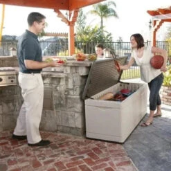 Lifetime Outdoor Storage Box - All Sizes -Build4less Shop Lifetime 500 Litre Plastic Outdoor Storage Box Brown Desert Sand Lifetime 1692795640792