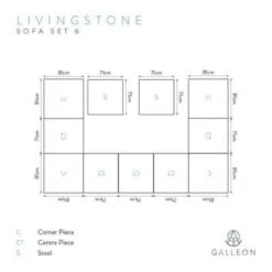 Livingstone - 9 Seater Sofa Set With Double Footstool -Build4less Shop LivingstoneCornerSofaSet6cad