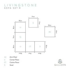 Livingstone - 5 Seater Sofa Set With Armchair & Footstool -Build4less Shop LivingstoneCornerSofaSet9cad