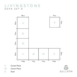 Livingstone Scuro - 7 Seater Sofa Set With Footstool -Build4less Shop LivingstoneScuroSofaSet4cad