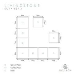 Livingstone Scuro - 7 Seater Sofa Set With Double Footstool -Build4less Shop LivingstoneScuroSofaSet7cad