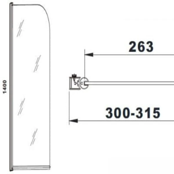 Aquaglass 5mm Mini Bath Screen - 1400 X 300mm 2 Aquaglass 5mm Mini Bath Screen - 1400 X 300mm - Image 2