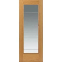 Oak Medina Pre Finished Glazed Internal Door - All Sizes