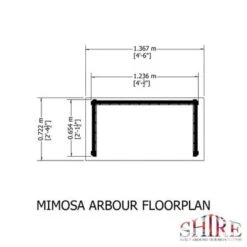 Mimosa Arbour - 4ft X 2ft (Pressure Treated) -Build4less Shop MimosaArbourA06356FLOORPLAN 700x 6370c843 4569 45f5 9bcb fbdcfc247dee